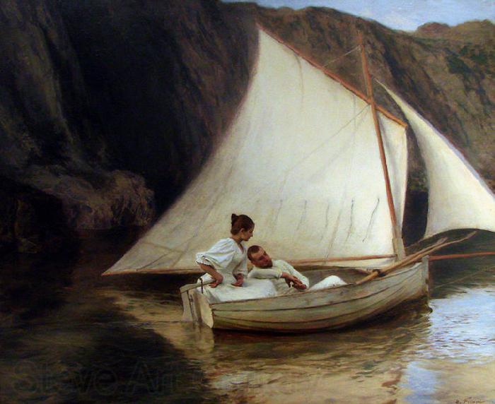 Emile Friant La petite barque Norge oil painting art
